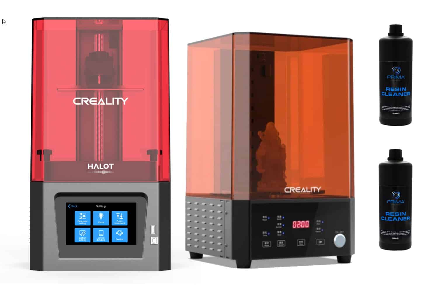 Komplekts 3D printeris Creality Halot-One CL60 + skalotājs-žāvētājs Creality  UW-01 • BBT
