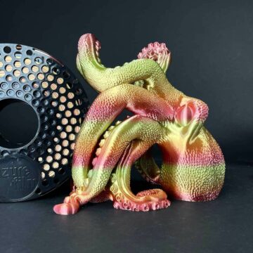 Silk-Rainbow-Harmony - octopus 3d printed silk rainbow harmony